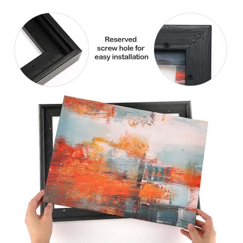 FOLKOR Floating Frame for 8x10 Inch Canvas Painting with 0.6-0.8"" Deep  2 Pack Canvas Floater Frame Living Room Decor  Wall Art frame for Prints Oil Painting Diamond Bedroom Decorations (Black) - Image 5