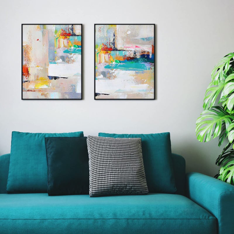 FOLKOR Floating Frame for 8x10 Inch Canvas Painting with 0.6-0.8"" Deep  2 Pack Canvas Floater Frame Living Room Decor  Wall Art frame for Prints Oil Painting Diamond Bedroom Decorations (Black) - Image 2
