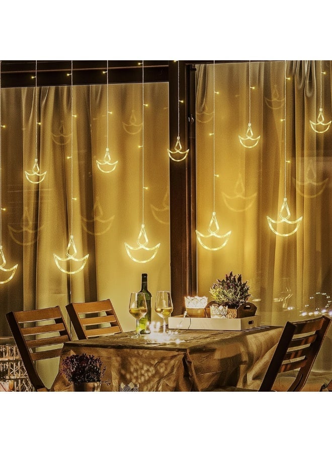 Dunekart Diwali Diya String Lights – Home Decorative Curtain LED Fairy Lights for Diwali, Eid, Christmas, Weddings & Parties, Indoor & Outdoor - Image 3