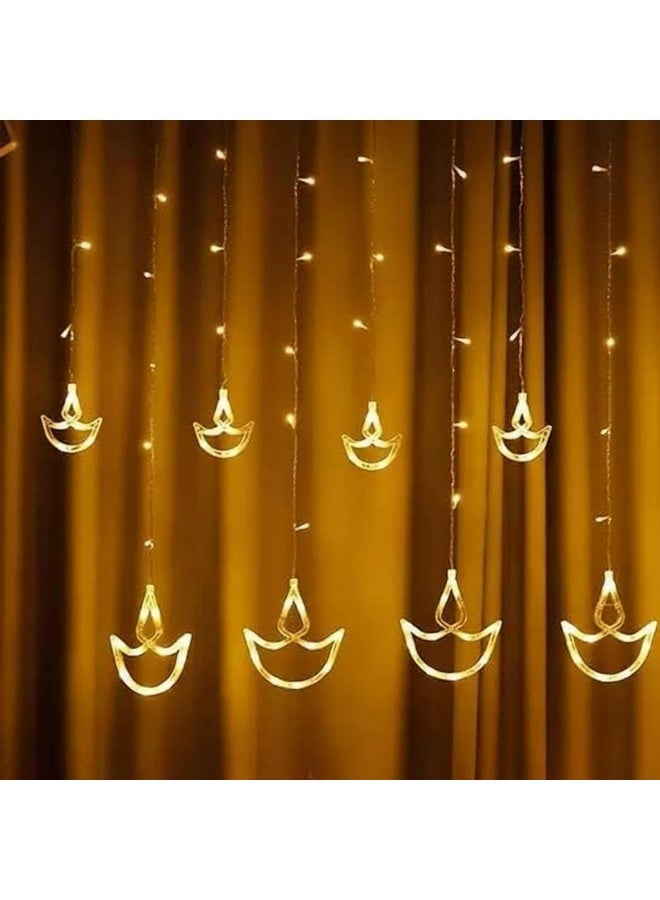 Dunekart Diwali Diya String Lights – Home Decorative Curtain LED Fairy Lights for Diwali, Eid, Christmas, Weddings & Parties, Indoor & Outdoor - Image 2