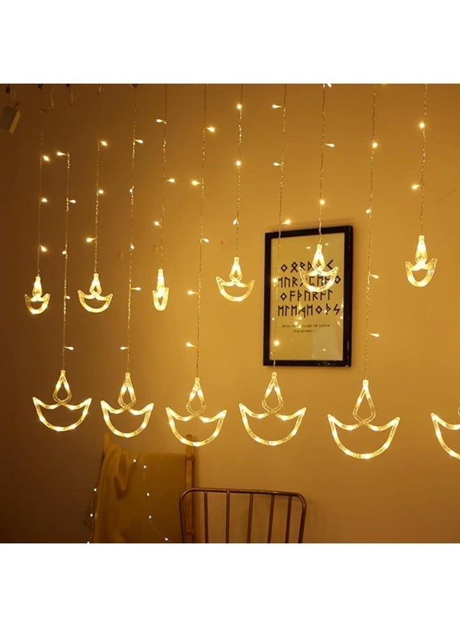 Dunekart Diwali Diya String Lights – Home Decorative Curtain LED Fairy Lights for Diwali, Eid, Christmas, Weddings & Parties, Indoor & Outdoor - Image 1