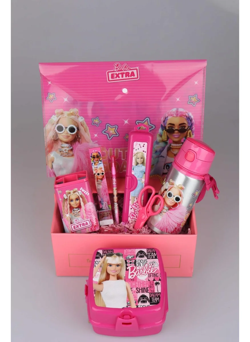 باربي Decomus Special Boxed 's Summer Adventure Special Collection Stationery School Set with Water Bottle