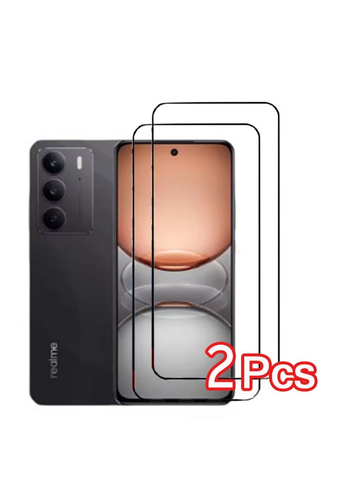 2 Pack Screen Protector for Realme C75,Full Coverage 9H Tempered Glass Film,HD Clear Scratch Resistant,Bubble-Free for Realme C75 Screen Protector - Image 1