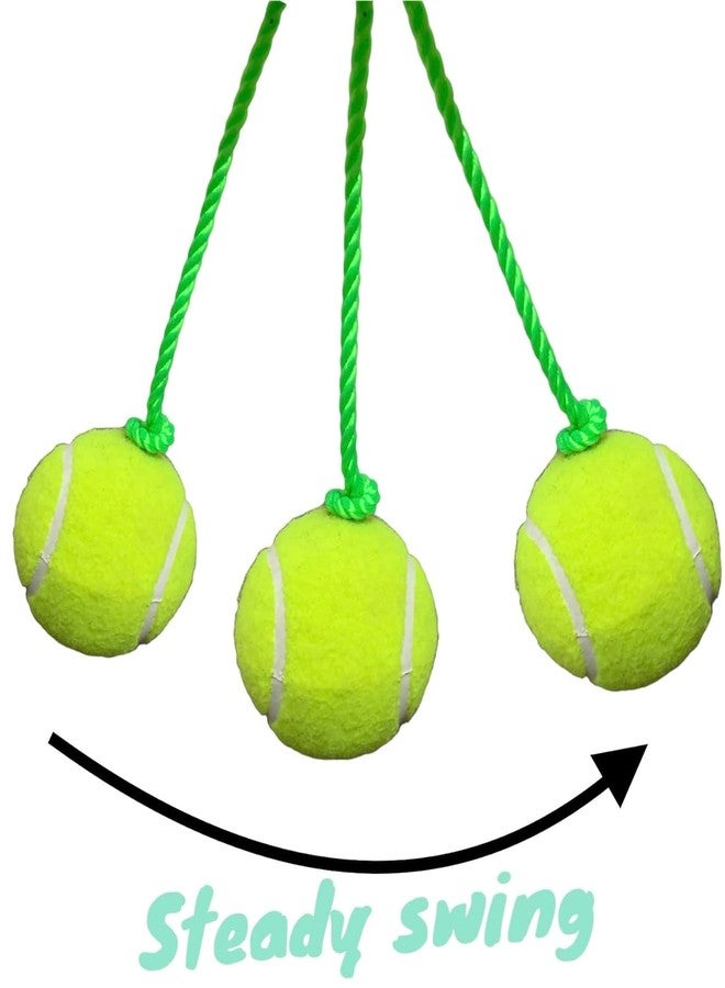 MOROVIK Soft-Medium Hanging Tennis Ball - 3.5 mtrs Rope (1) - with Two Knots, Nylon, Green (2) - Image 5