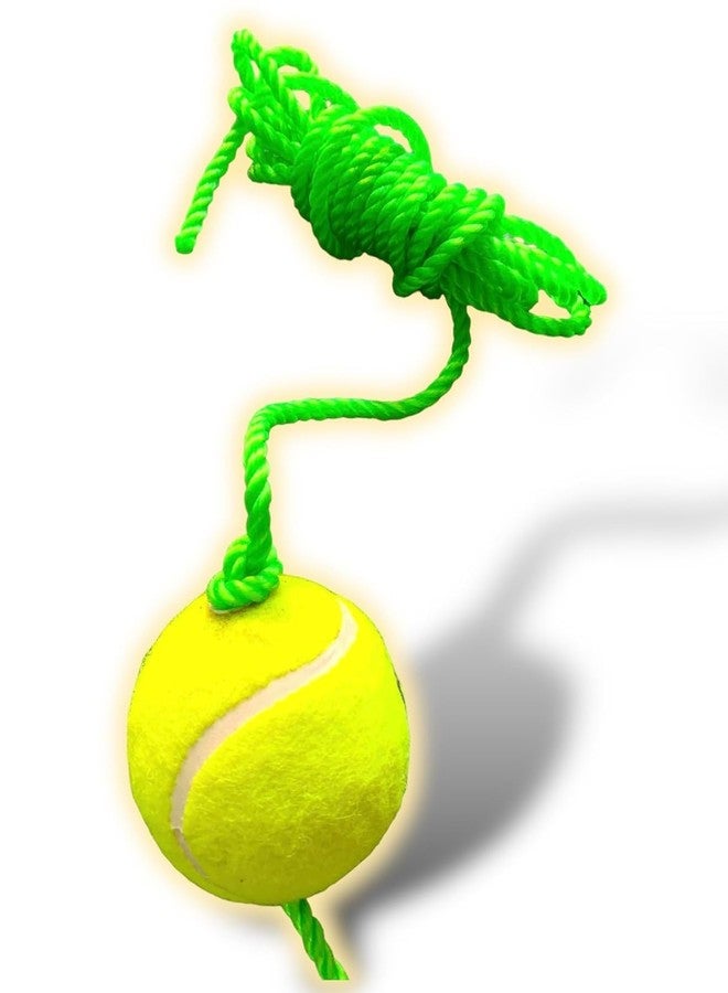 MOROVIK Soft-Medium Hanging Tennis Ball - 3.5 mtrs Rope (1) - with Two Knots, Nylon, Green (2) - Image 1