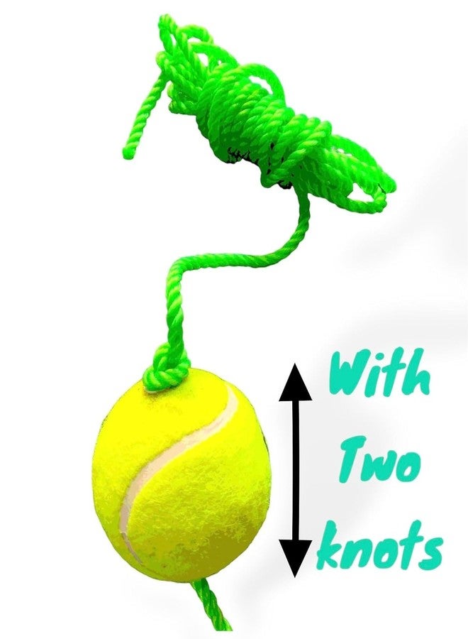 MOROVIK Soft-Medium Hanging Tennis Ball - 3.5 mtrs Rope (1) - with Two Knots, Nylon, Green (2) - Image 2