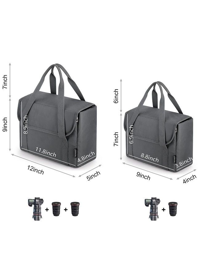 S-ZONE Water Resistant Dslr Slr Camera Insert Bag Camera Inner Case Bag With Handle For Sony Canon Nikon Olympus Gray Upgraded 2.0 - Image 3