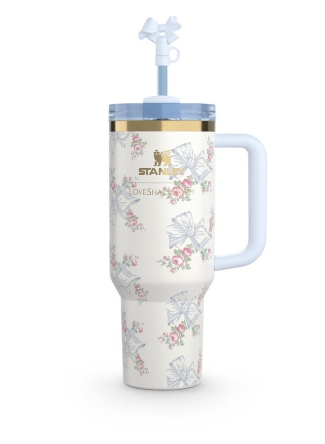 Stanley The Stanley X LoveShackFancy Holiday Quencher,Stainless Steel Vacuum Insulated Tumbler with Lid and Straw for Water, Iced Tea or Coffee, Smoothie and More 40 OZ - Image 1