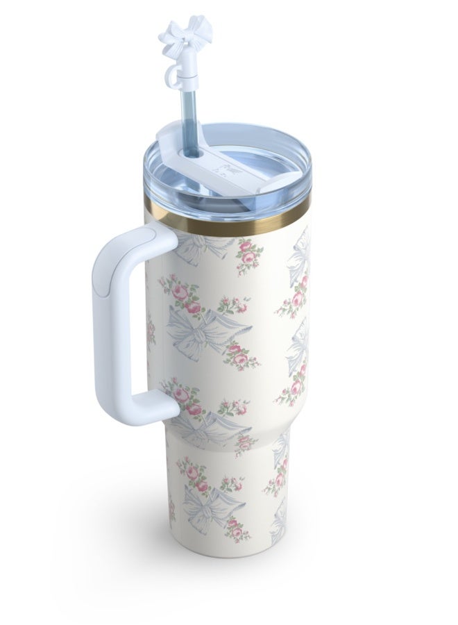 Stanley The Stanley X LoveShackFancy Holiday Quencher,Stainless Steel Vacuum Insulated Tumbler with Lid and Straw for Water, Iced Tea or Coffee, Smoothie and More 40 OZ - Image 2