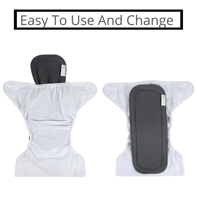 AEREX Reusable Diaper Inserts Pads Bamboo Charcoal Inserts Liners Natures Cloth Diaper Liner Wet Free Booster Inserts Baby Nappy Inserts for Baby Cloth Diapers (Black, Pack of 8) - Image 5