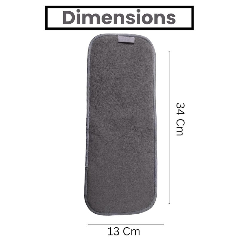 AEREX Reusable Diaper Inserts Pads Bamboo Charcoal Inserts Liners Natures Cloth Diaper Liner Wet Free Booster Inserts Baby Nappy Inserts for Baby Cloth Diapers (Black, Pack of 8) - Image 2