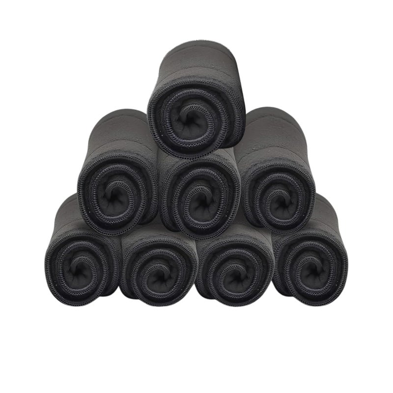AEREX Reusable Diaper Inserts Pads Bamboo Charcoal Inserts Liners Natures Cloth Diaper Liner Wet Free Booster Inserts Baby Nappy Inserts for Baby Cloth Diapers (Black, Pack of 8) - Image 1
