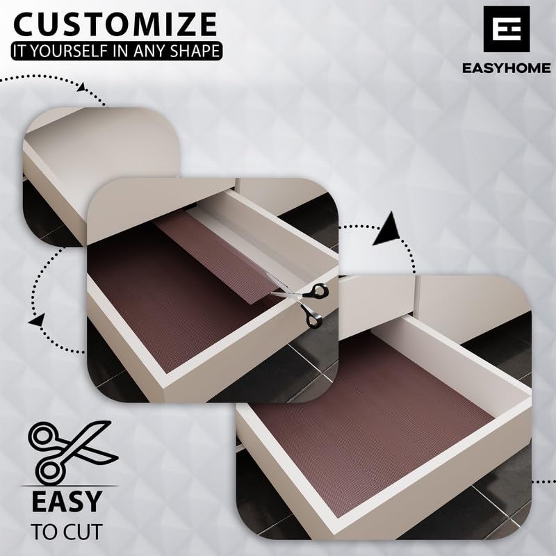 Easy Home EASYHOME Multipurpose EVA Anti-Slip Mat (45cm x 10 Meter, Brown) – Waterproof, Washable Shelf Liner Roll Sheet for Kitchen, Bathroom, Drawers, Cabinets, Fridge & Table Mat - Image 5