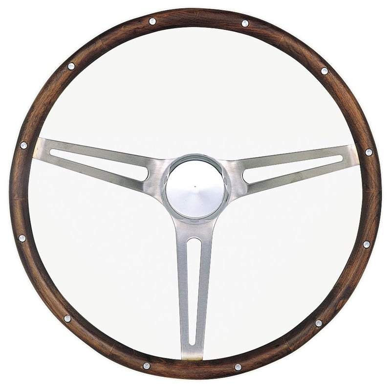 Grant 967-0 Classic Nostalgia Style Steering Wheel with Hardwood Grip and Brushed Stainless Spokes - Image 4