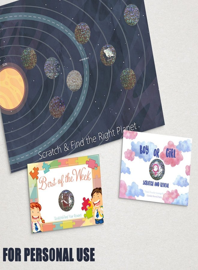 MR-LABEL Mr- Label - 1" Round Scratch Off Stickers - DIY Stickers for Gender Reveal | Reward Programs | Scratch Tickets (Holographic-Dots, 1000 Pcs) - Image 5