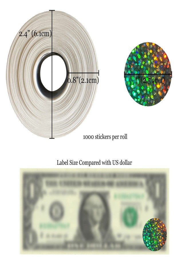 MR-LABEL Mr- Label - 1" Round Scratch Off Stickers - DIY Stickers for Gender Reveal | Reward Programs | Scratch Tickets (Holographic-Dots, 1000 Pcs) - Image 2