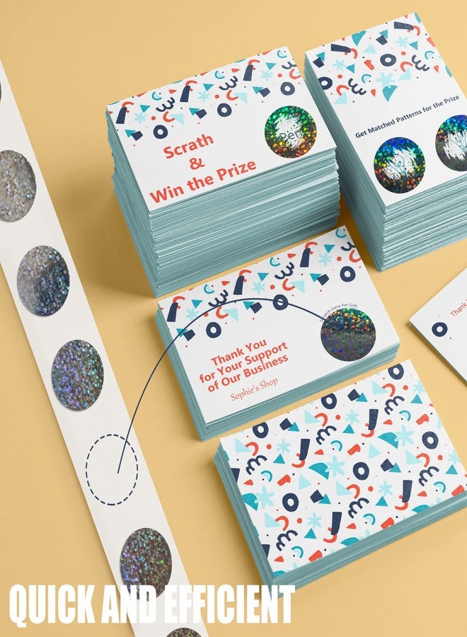 MR-LABEL Mr- Label - 1" Round Scratch Off Stickers - DIY Stickers for Gender Reveal | Reward Programs | Scratch Tickets (Holographic-Dots, 1000 Pcs) - Image 3