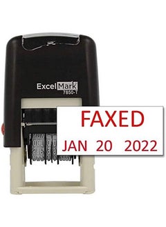 ExcelMark Xcelmark Selfinking Rubber Date Stamp Compact Size Red Ink  - Image 1