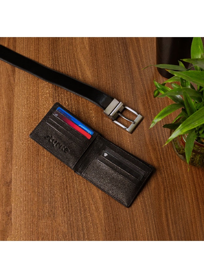 Styrke Men's RFID Leather Wallet & Belt Gift Set - Premium Genuine Leather, Anti-Theft Protection, Elegant Design, Perfect Gift for Him - Image 2