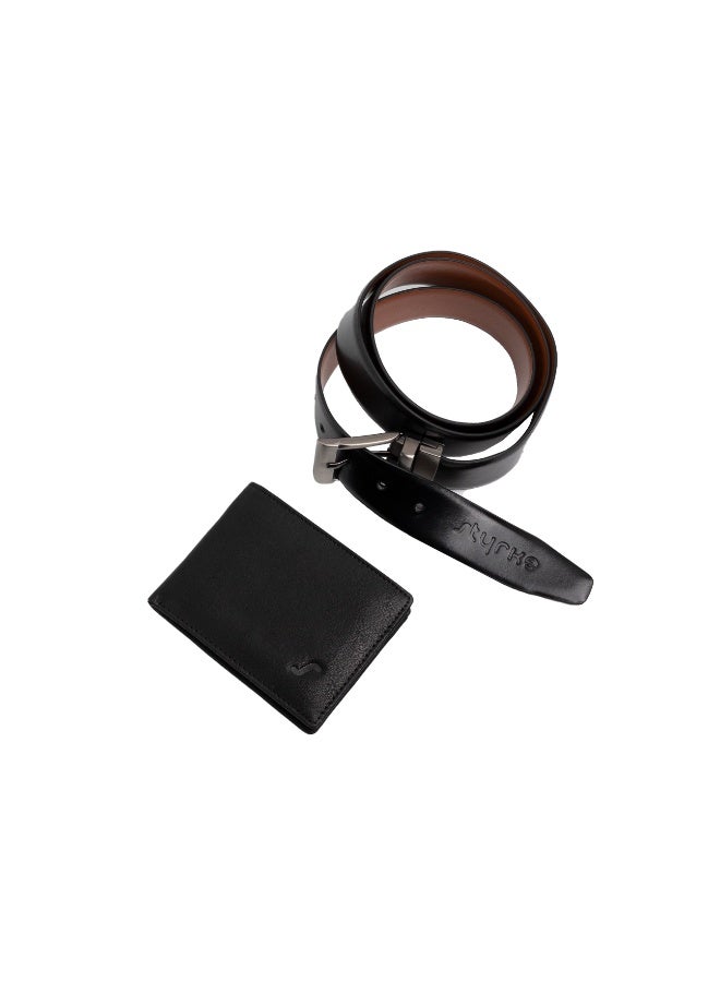 Styrke Men's RFID Leather Wallet & Belt Gift Set - Premium Genuine Leather, Anti-Theft Protection, Elegant Design, Perfect Gift for Him - Image 1