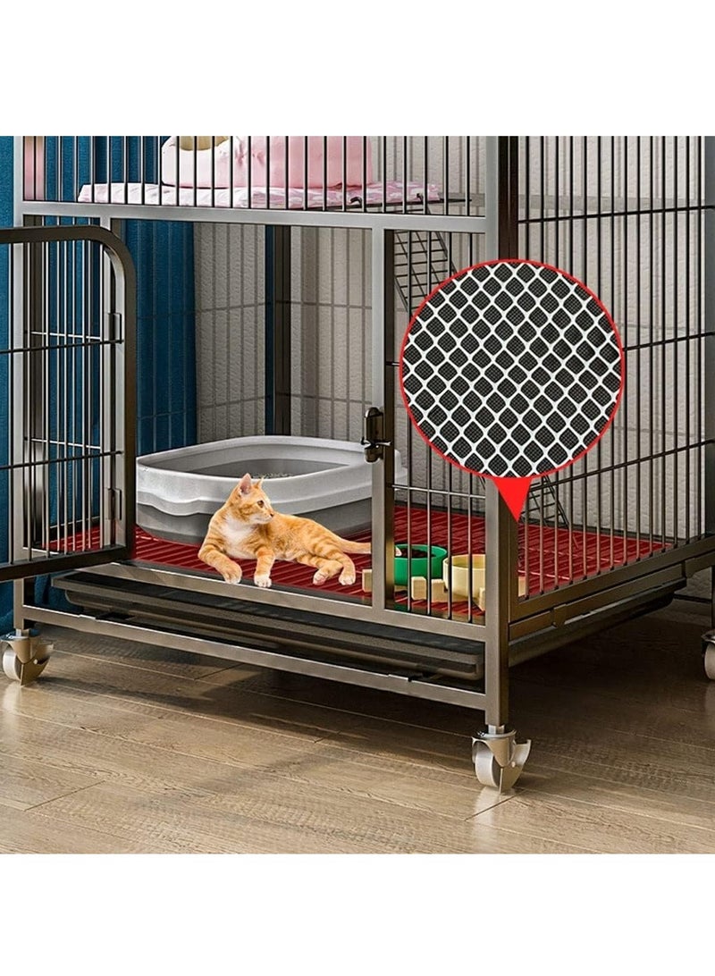 XiuWoo 70x55x75cm 2 Tier Metal Cat Cage, Crate Shell Kennel, Threshold-Free Automatic Gravity Lock Design Door Indoor Outdoor Cage with Wheels, Black Cage for Pet Cats Ferret Chinchillas - Image 5