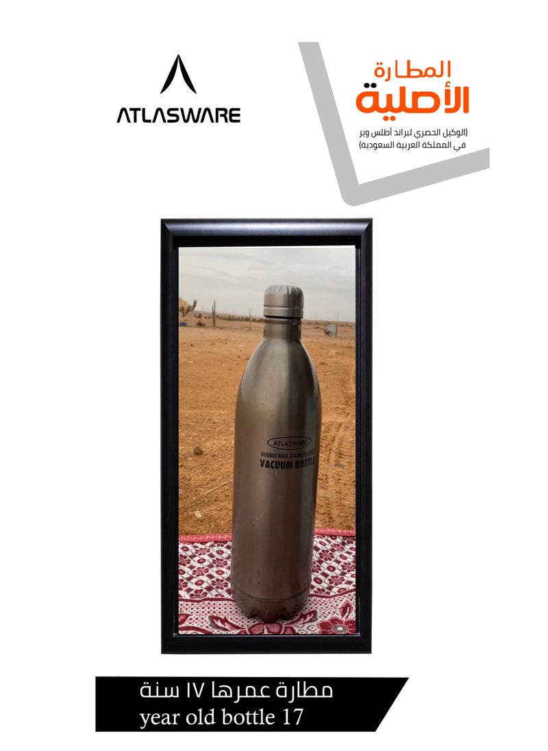 Water Bottle with a Capacity of 220 ml, Stainless Steel Water Bottle that keeps Cold for 30 Hours and Keeps Heat for 8 Hours, Black