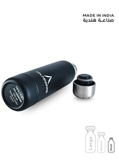 Atlasware Water Bottle with a Capacity of 220 ml, Stainless Steel Water Bottle that keeps Cold for 30 Hours and Keeps Heat for 8 Hours, Black  - Image 5