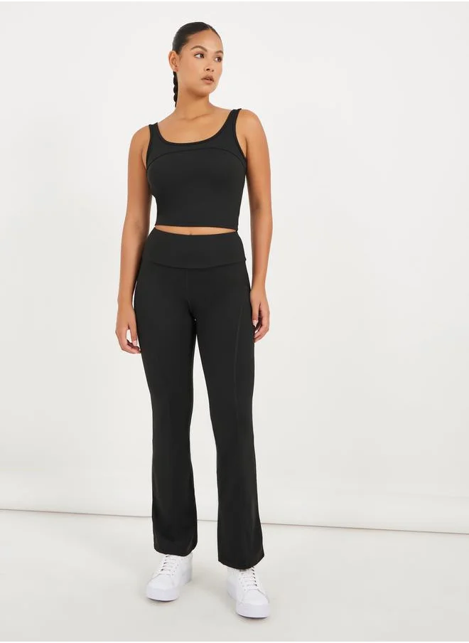 Styli Gymspire Edition - Label Broad Waist Flared Pants