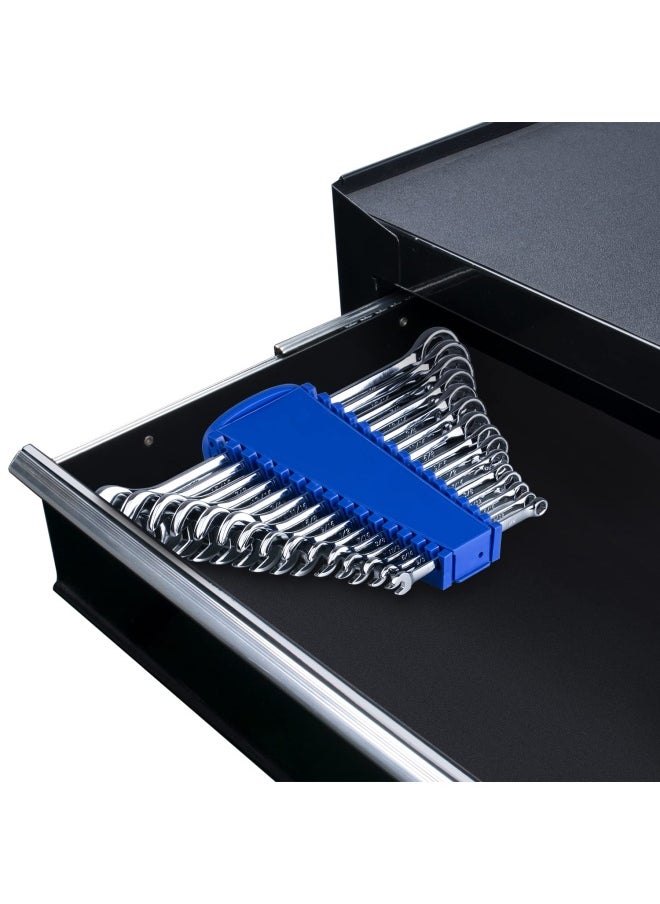 EFFICERE - Max Torque 15-Piece Premium Combination Wrench Set Complete Sae Inch Sizes From 1 4 To 1 With Rack Organizer Chrome Vanadium Steel Long Pattern Mirror Chrome Finish - Image 1