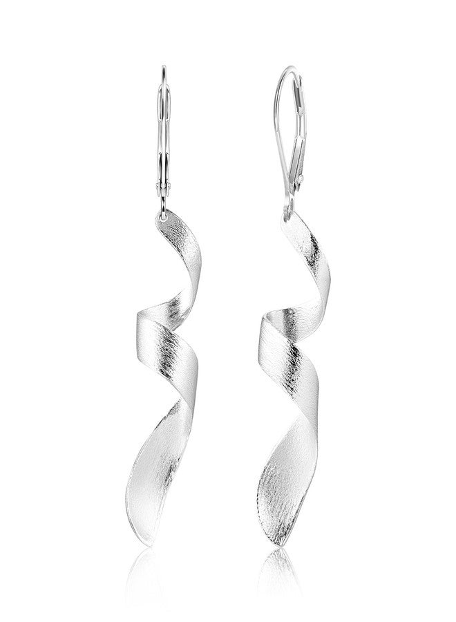 أليكس كرافت أقراط متدلية ملتوية من الفضة الإسترلينية للنساء، أقراط ALEXCRAFT العصرية ذات المشبك الخلفي، مجوهرات أنيقة مصنوعة يدويًا، أقراط متدلية فضية ملتوية بخطافات فرنسية، هدايا مجوهرات للنساء - Image 2