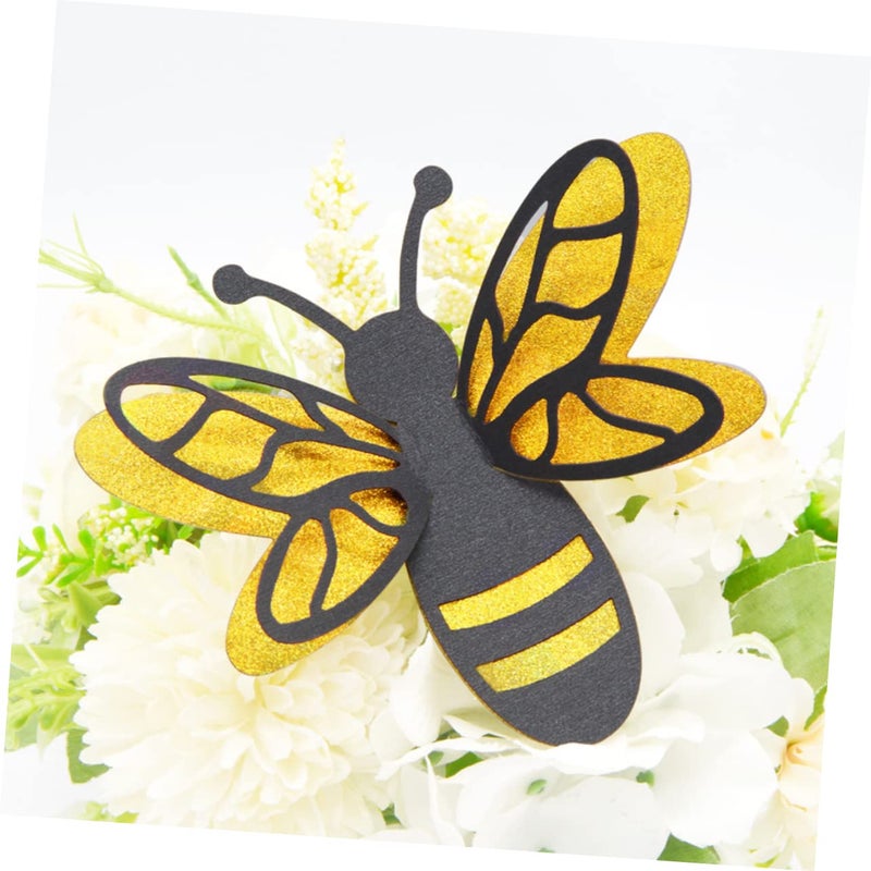 Realistic Honey Bee Wall Stickers 12 Pieces Black Gold Easy Peel and Stick Nursery Decor - Image 5