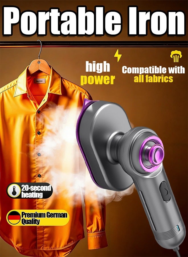 Voltage Travel Steamer For Clothes,100-220V Portable Steamer,15S Heat Up,Steamer Iron 2 In 1, Size Garment Steamer,Large Ceramic Panel,For Global Europe Traveling - Image 1