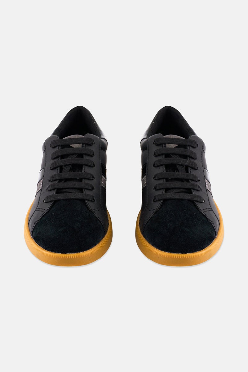 GEOX أحذية كاجوال نسائية ميليدا مزودة بأربطة، سوداء - Image 3