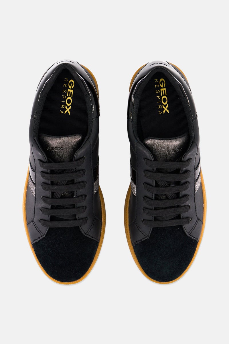 GEOX أحذية كاجوال نسائية ميليدا مزودة بأربطة، سوداء - Image 4