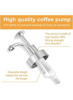 FUFU FUFU Coffee Syrup Dispenser for Coffee Bar, Coffee Pump Dispenser, Glass Syrup Bottle w. Pump, 16 oz 500 ml, Set of 2, (Silver)  - Image 2