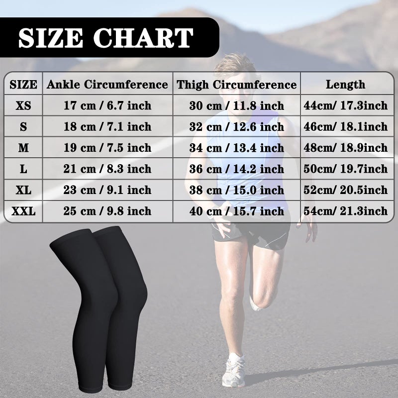 Skylety Compression Leg Sleeve Full Length Leg Sleeves Sports Cycling for Men Women, Running, Basketball(S,Black and White) - Image 4