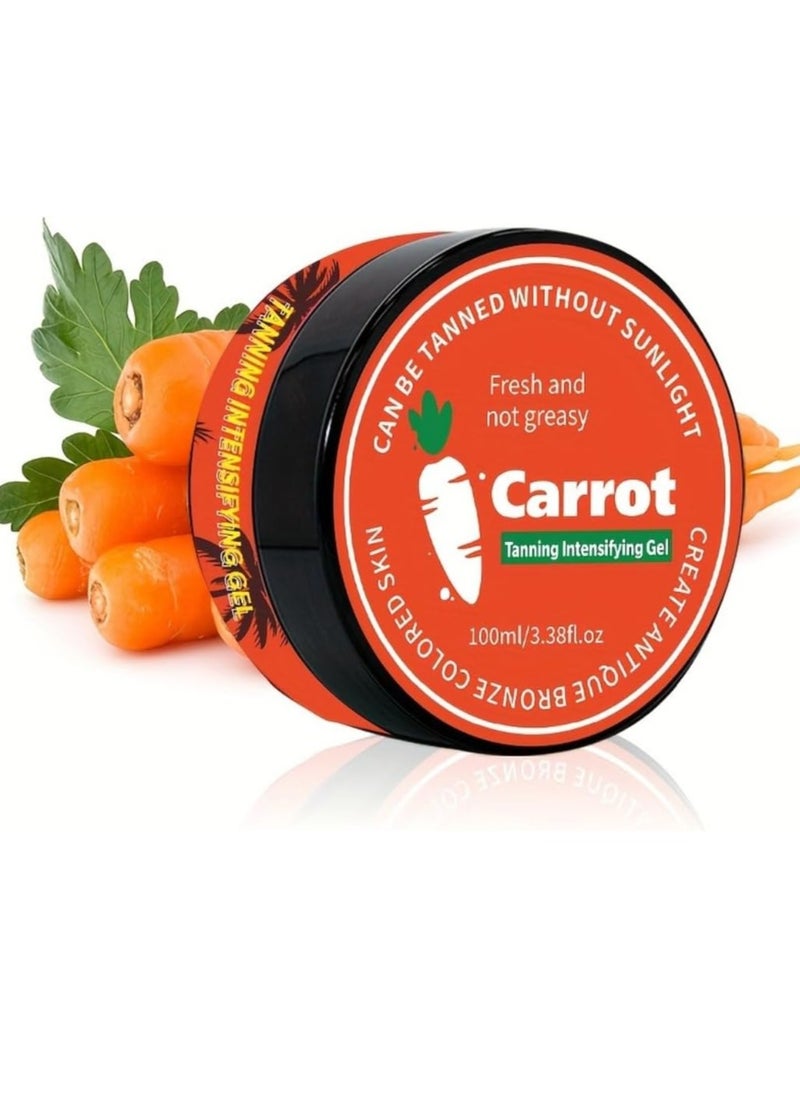 Hllozzi 100ml Carrot Tanning Intensifying Gel for Men and Women Create Bronze Skin Extreme Intensive Tanning Soft Gel Tanning Lotion Accelerator Tanning Cream Self Tanner Gel for Skin Tanning Sunless Tanner  - Image 3