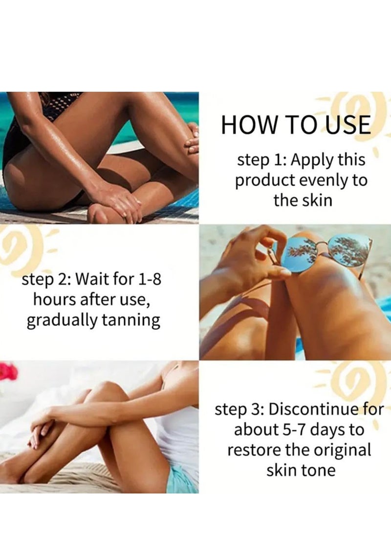 Hllozzi 100ml Carrot Tanning Intensifying Gel for Men and Women Create Bronze Skin Extreme Intensive Tanning Soft Gel Tanning Lotion Accelerator Tanning Cream Self Tanner Gel for Skin Tanning Sunless Tanner  - Image 4