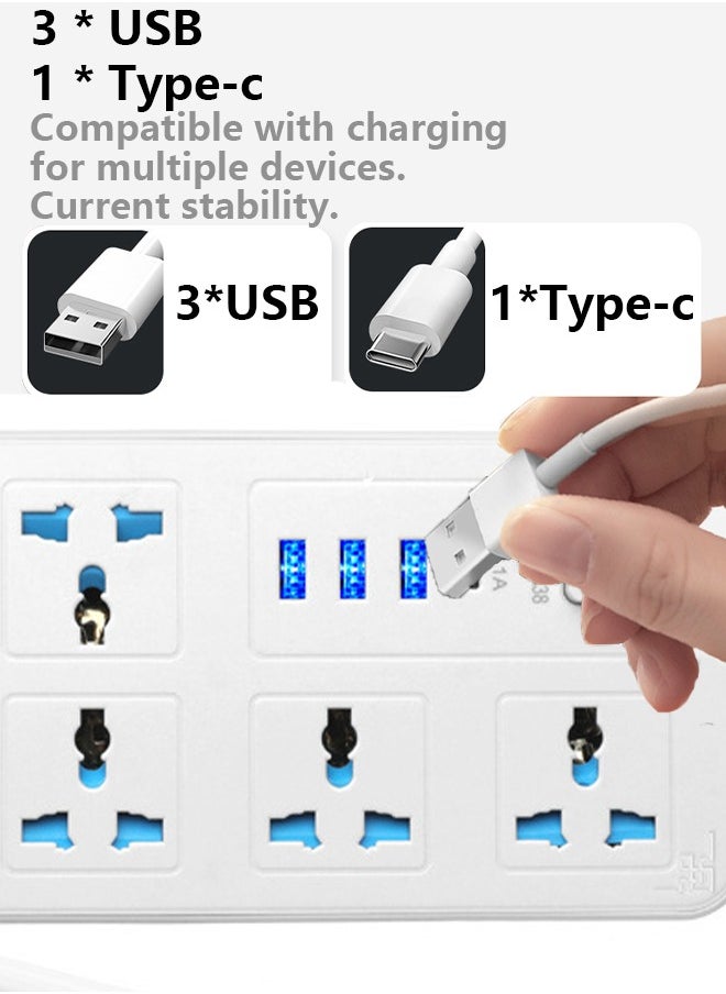 Generic 10-Outlet Surge Protector Power Strip UL-listed Heavy-Duty Extension Cord for Home, Office, Travel, Computer, Laptop, Charger  - Image 2
