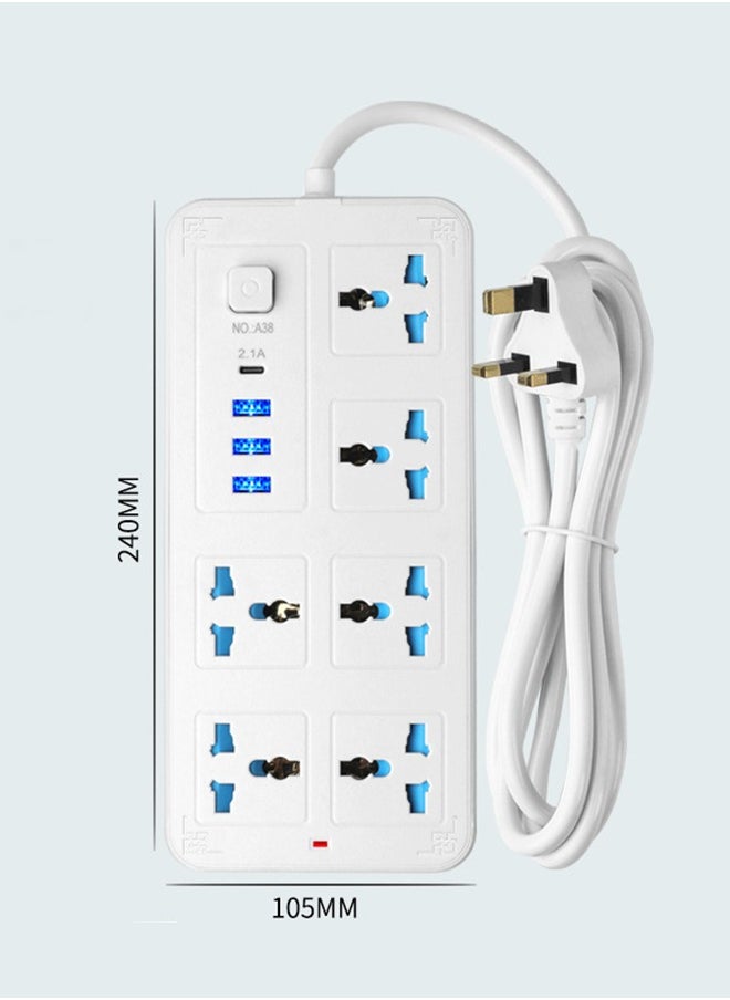 Generic 10-Outlet Surge Protector Power Strip UL-listed Heavy-Duty Extension Cord for Home, Office, Travel, Computer, Laptop, Charger  - Image 5