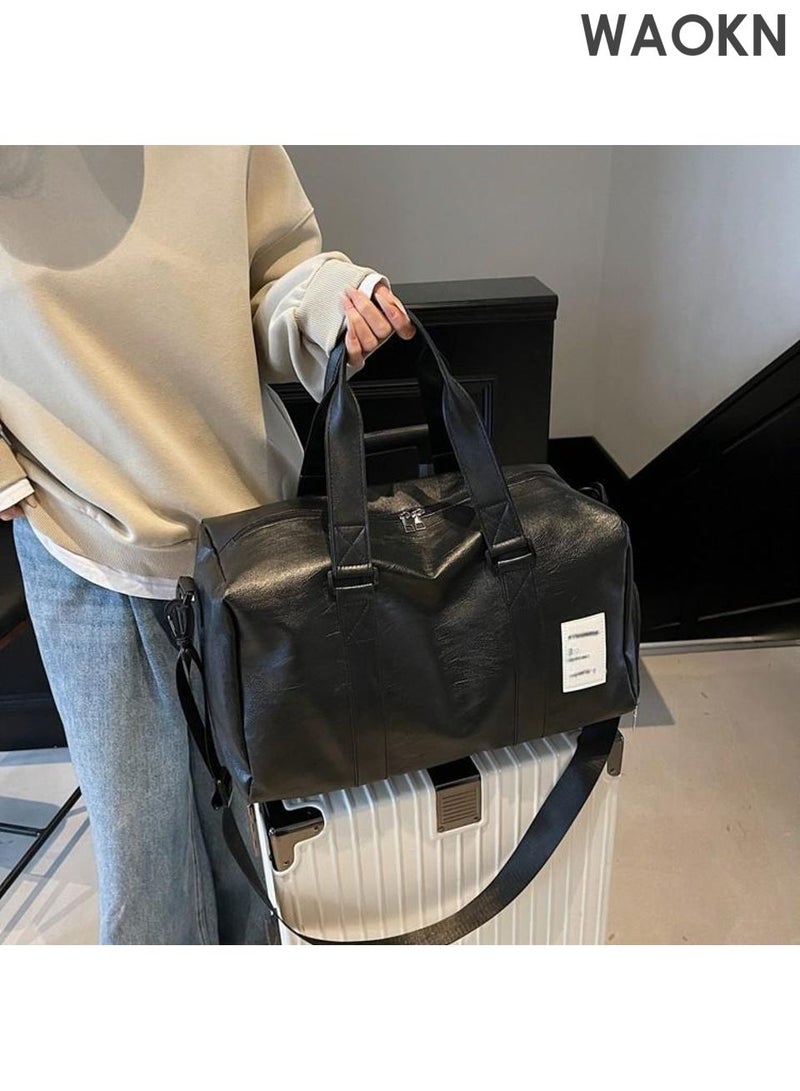 WAOKN Large capacity fitness bag, designed to be fashionable and versatile, sports and fitness bag, dry wet separation fitness bag, with shoe compartment, suitable for business bags, fitness travel bags, short distance travel bags, and men's and women's high-end portable boarding travel bags. - Image 2