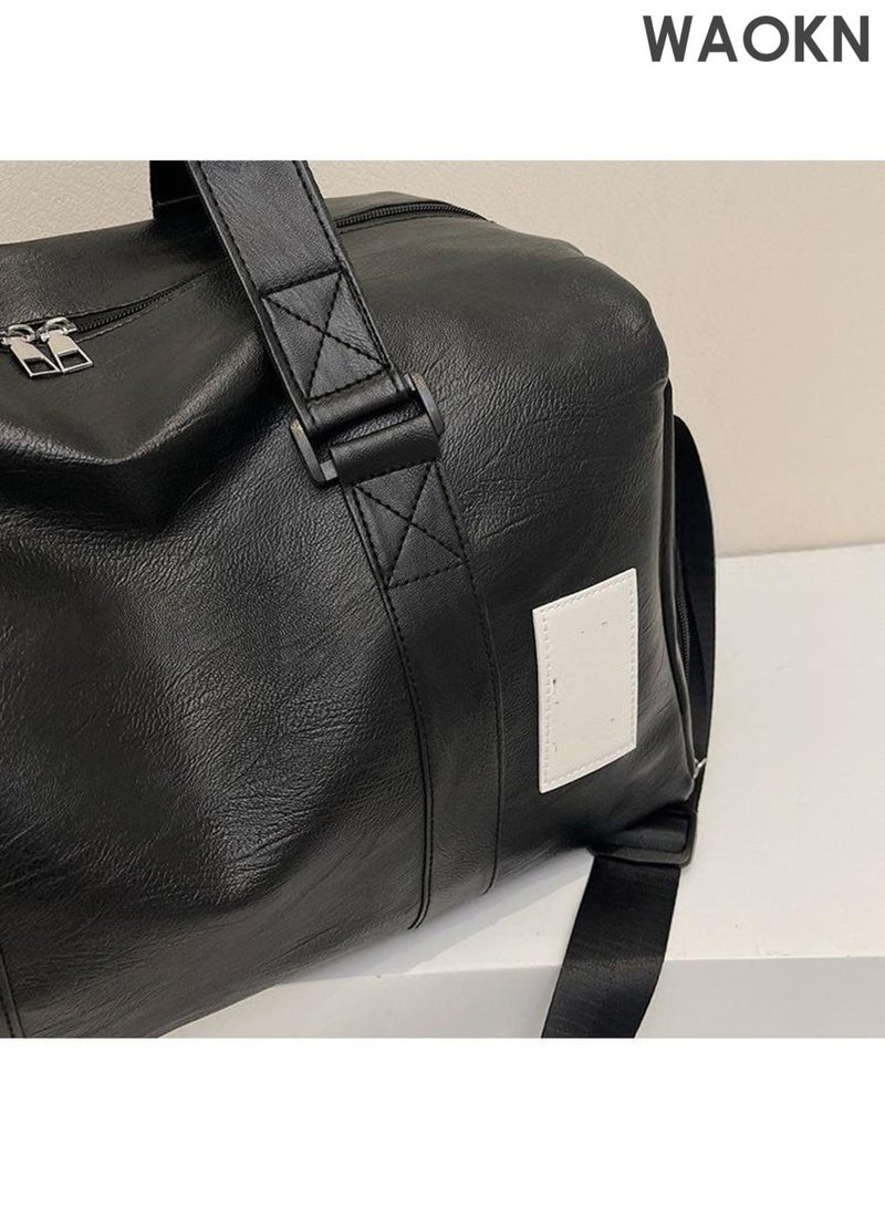 WAOKN Large capacity fitness bag, designed to be fashionable and versatile, sports and fitness bag, dry wet separation fitness bag, with shoe compartment, suitable for business bags, fitness travel bags, short distance travel bags, and men's and women's high-end portable boarding travel bags. - Image 3