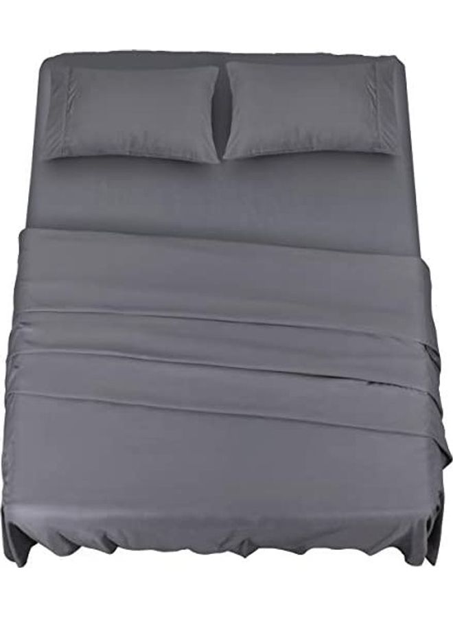 Utopia Bedding Full Sheet Set â€“ 4 Piece Bed Sheets for Full Size Bed, Soft and Breathable Microfiber, Includes 1 Fitted Sheet, 1 Flat Sheet and 2 Pillowcases (Grey)