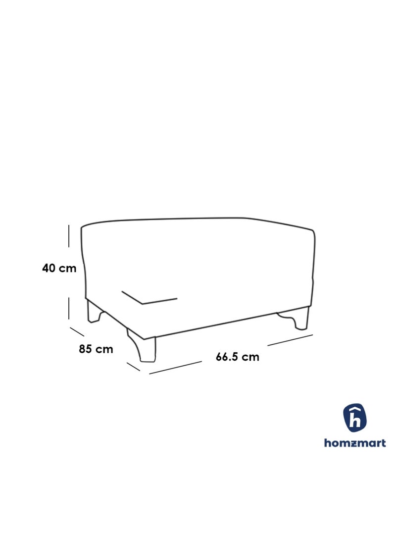 Homzmart Red Beech Wood and Linen Fabric L-Shape Sofa and Pouf  - Dark Beige  - Image 3