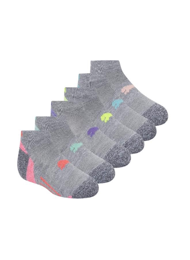 PUMA PUMA Kids' Big Girls' 6 Pack Low Cut Socks, Grey/Pink, 9-11 - Image 2