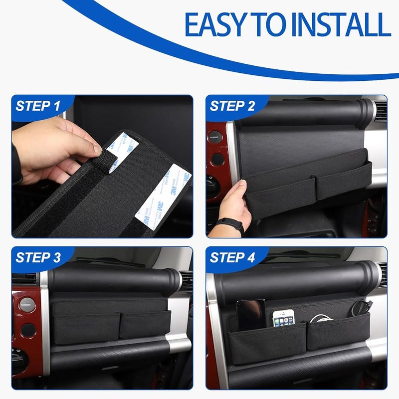 LLKUANG Passenger Storage Tray Organizer, Co-Pilot Center Console Organizer Storage Bag Fit for Toyot@ FJ Cruiser 2007-2021, Portable Auto car Organizer Accessories, Black, 1 PCS - Image 5