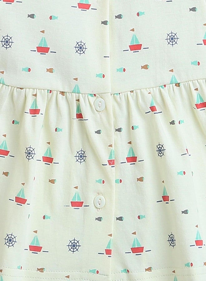 BUMZEE Lemon Girls Half Sleeves Cotton Frock Age - 3-6 Months (Peb9104C-lmn) - Image 3