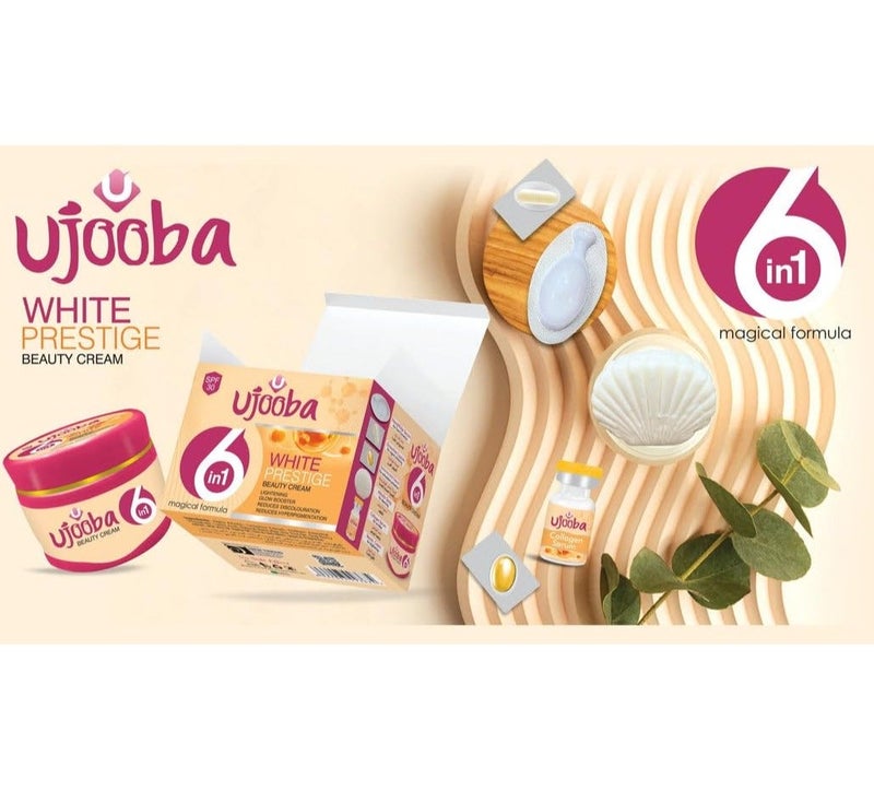 Ujooba 6 in 1 White Prestige Glow Booster Beauty Cream for Radiant & Brightening Skin Removes Acne, Wrinkles, Scars & Dark Spots For Men & Women Both Suitable For All Skin Types - Image 4