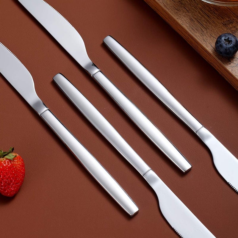 Berglander Dinner Knives Set Of 12, Stainless Steel Shiny Modern Dinner Knife, Butter Knife Table Knives Dishwasher Safe - Image 4