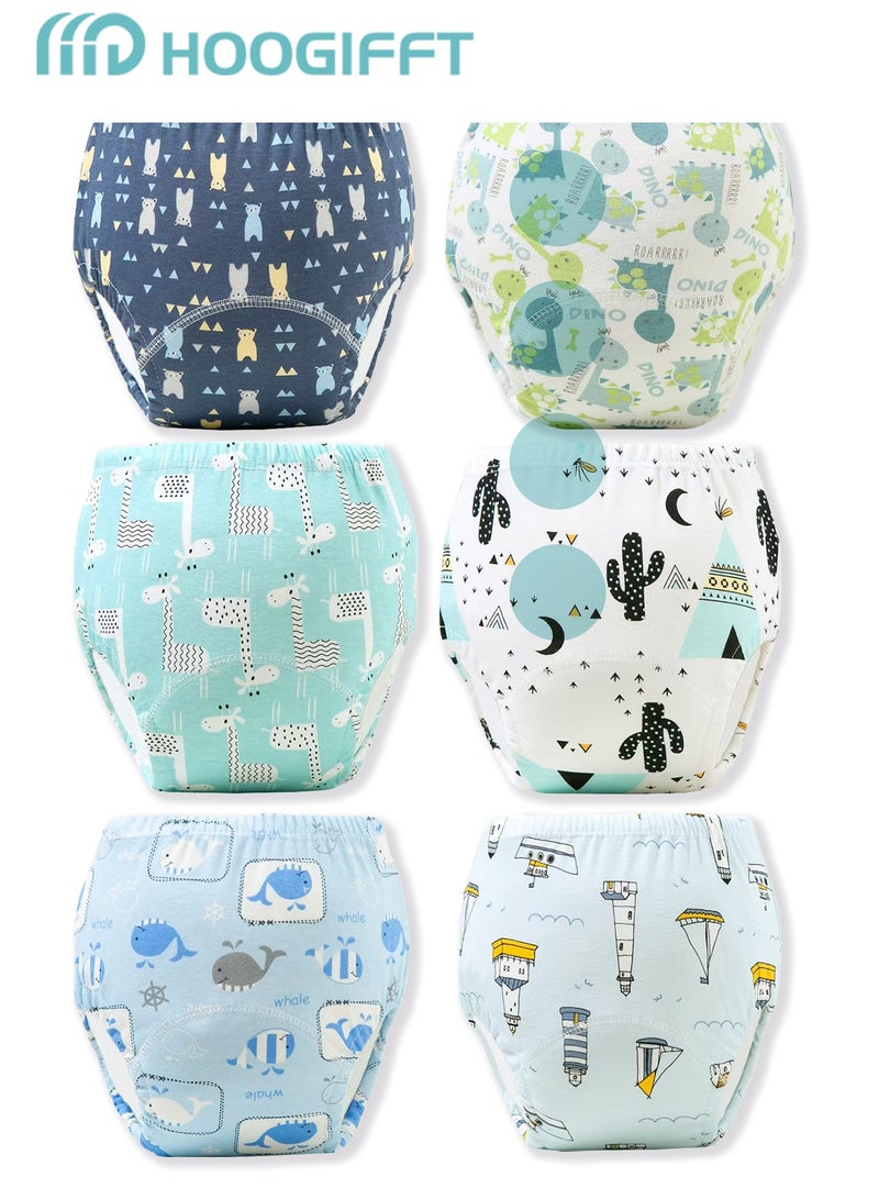 HOOGIFFT 6-Pieces Baby Potty Training Pants, Breathable Potty Training Underwear, Toddler Training Underwear for Boy and Girls, Size 110 - Image 1